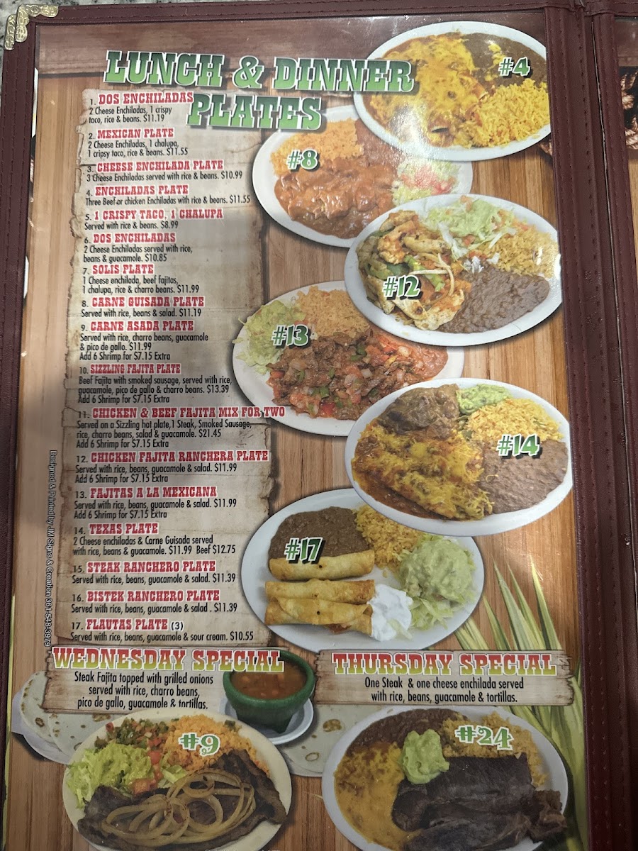 Hermanos Solis Restaurant #1 Menu - Image 1