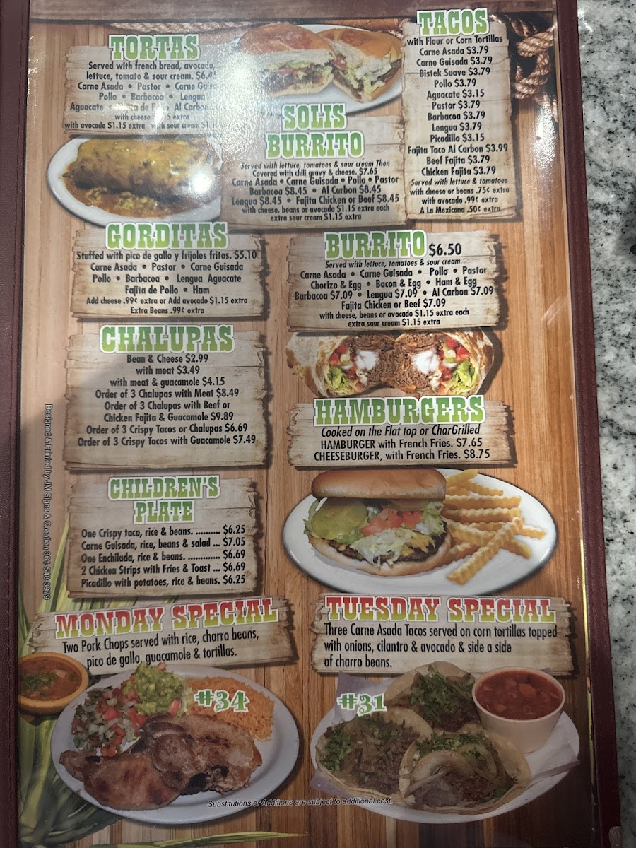 Hermanos Solis Restaurant #1 Menu - Image 2