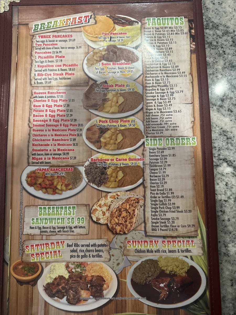 Hermanos Solis Restaurant #1 Menu - Image 3
